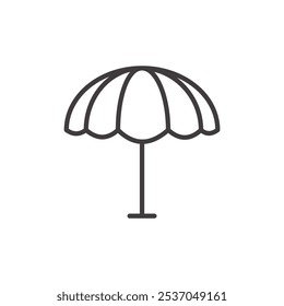 BEACH UMBRELLA stroke icon in black