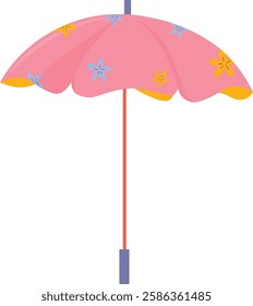 Beach umbrella.  Summer holidays. Umbrella for sun protection. Vector flat illustration