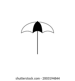 beach umbrella summer icon vector symbol illustration