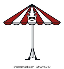 beach umbrella summer kawaii character