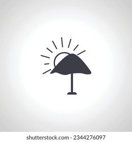 Beach umbrella, summer rest, icon. Beach umbrella and Sun lounger icon.