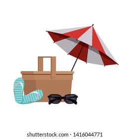 beach umbrella for summer striped icon