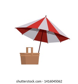 beach umbrella for summer striped icon