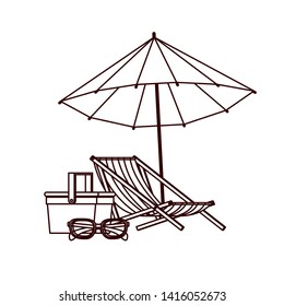 beach umbrella for summer striped icon