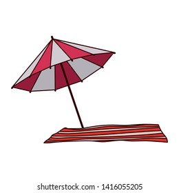 beach umbrella for summer striped icon