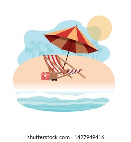 beach umbrella for summer striped icon