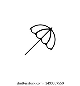 Beach umbrella, summer symbol vector icon