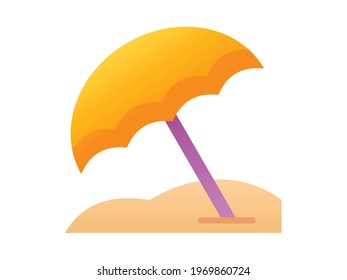 beach umbrella sunbathe summer single isolated icon with smooth style