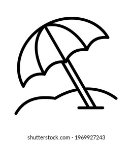 beach umbrella sunbathe summer single icon with outline style