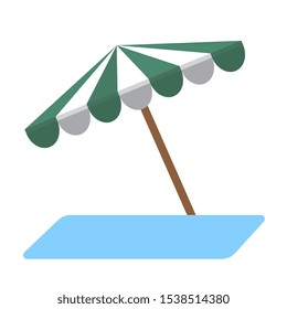 beach umbrella sunbathing. vector illustration