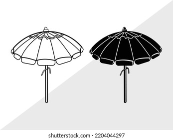 Beach Umbrella SVG Printable Vector Illustration