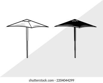 Beach Umbrella SVG Printable Vector Illustration
