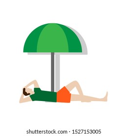 Beach umbrella symbol icon. Mobile concept and web design. Flat cartoon character isolated on white background