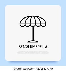Beach umbrella thin line icon. Modern vector illustration.