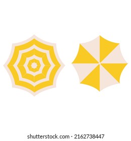 Beach Umbrella, Top View. Flat Vector Illustration