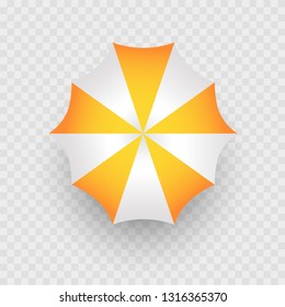 Beach umbrella. Top view. Umbrella beach icon. Vector