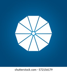 Beach umbrella top view icon