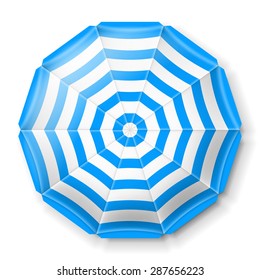 Beach umbrella top view icons, vector illustration