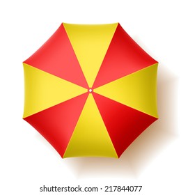 Beach Umbrella, Top View. Vector.