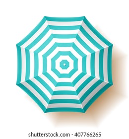 Beach Umbrella, Top View. Vector Illustration. 