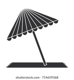 beach umbrella with towel