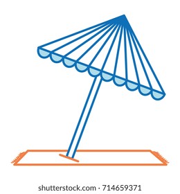 beach umbrella with towel