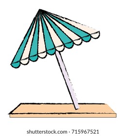 beach umbrella with towel