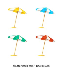Beach Umbrella vector collection. Umbrella sun protection