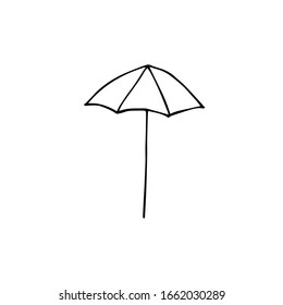 Beach umbrella, vector doodle illustration