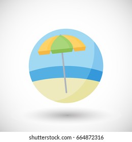Beach umbrella vector flat icon set, Flat design of leisure, weekend or recreation object isolated on the background, vector illustration
