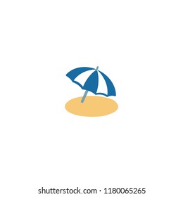 Beach umbrella vector flat illustration