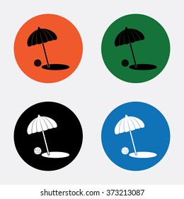 Beach umbrella vector icon
