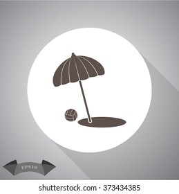 Beach umbrella vector icon