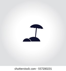 Beach umbrella Vector Icon.