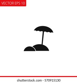 Beach umbrella Vector Icon.
