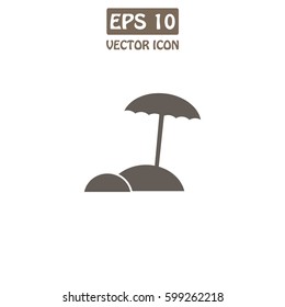 Beach umbrella Vector Icon. 