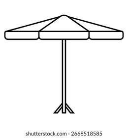 Ícone de vetor de guarda-chuva de praia. Sinal de ilustração de guarda-chuva. Símbolo da praia. Logotipo de relaxamento.