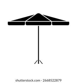 Icono de Vector de paraguas de playa. signo de ilustración de paraguas. Símbolo de playa. Logotipo de relajación.