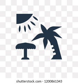 Beach umbrella vector icon isolated on transparent background, Beach umbrella transparency concept can be used web and mobile