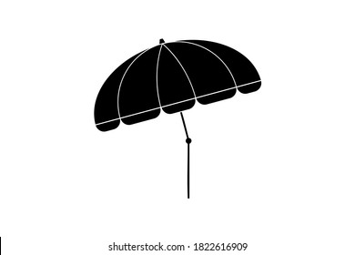Sonnenschirm-Vektorsymbol im Silhouettenstil