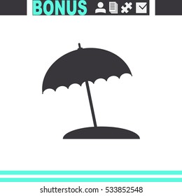 Beach umbrella vector icon. Summer vacation sign. Parasol.