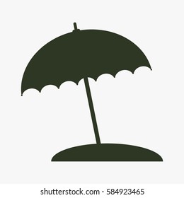 Beach umbrella vector icon. Summer vacation sign. Parasol.