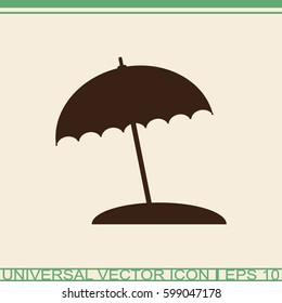 Beach umbrella vector icon. Summer vacation sign. Parasol.