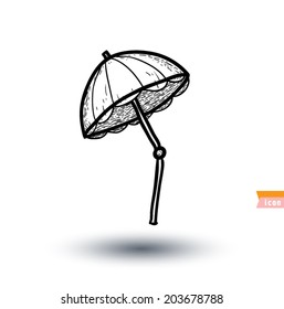 beach umbrella, vector illustration.