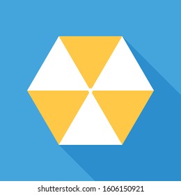 Beach umbrella vector illustration, flat design icon