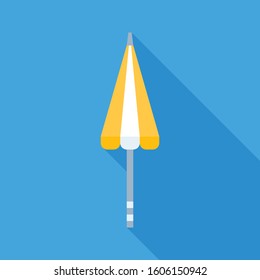Beach umbrella vector illustration, flat design icon
