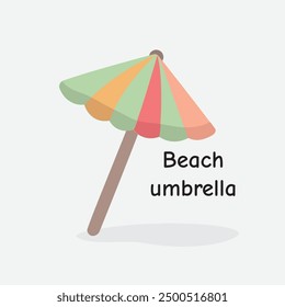 Ilustración vectorial del paraguas de la playa: Sombrilla para los días de verano