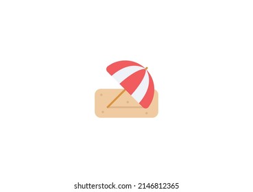 Beach Umbrella Vector Isolated Emoticon. Beach Icon