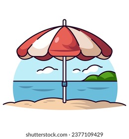 Beach Umbrella Vector Isolated Flat Illustration. Perfect for different cards, textile, web sites, apps 