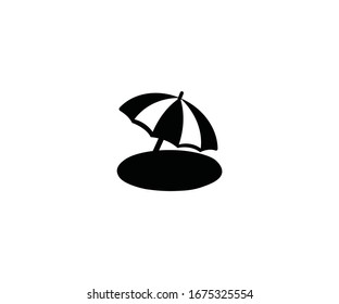 Beach umbrella vector isolated icon illustration. Beach umbrella icon